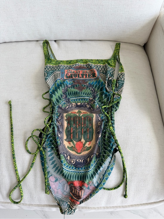Jean Paul Gaultier Other - Jean Paul Gaultier Green Multi-Graphic Mesh One-Piece